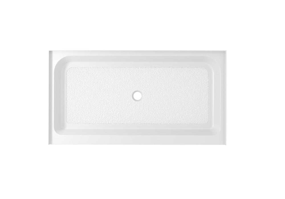 Elegant Furniture & Lighting - Laredo 60x32 inch Single threshold shower tray center drain in glossy white - STY01-C6032 view 1
