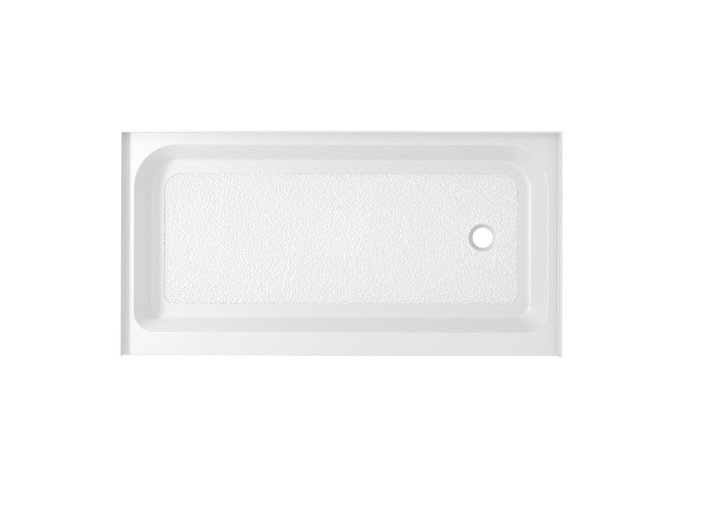 Elegant Furniture & Lighting - Laredo 60x32 inch Single threshold shower tray right drain in glossy white - STY01-R6032 view 1