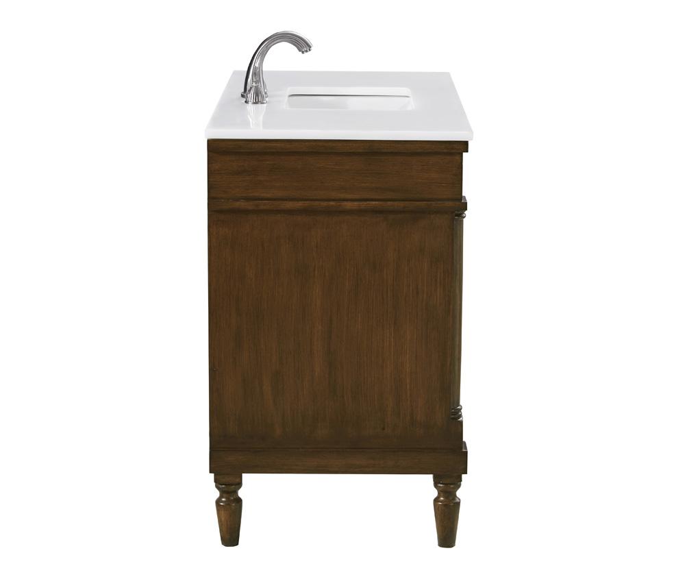 Elegant Furniture & Lighting - Lexington 42 inch Single Bathroom vanity in Walnut with ivory white engineered marble - VF13042WT-VW view 8