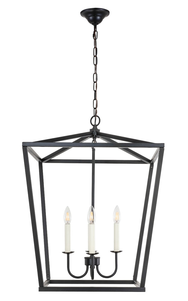 Elegant Furniture & Lighting - Maddox 4 light Black pendant - LD6008D20BK veiw 1