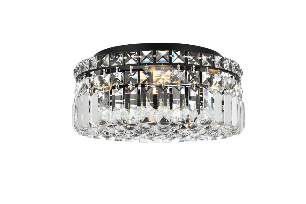 Elegant Furniture & Lighting - Maxime 12 inch black flush mount - V2030F12BK/RC veiw 1