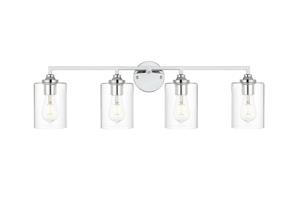 Elegant Furniture & Lighting - Mayson 4 light Chrome and Clear Bath Sconce - LD7315W33CH veiw 1