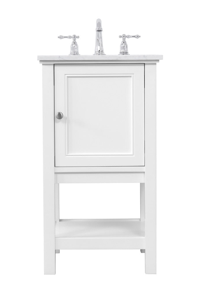 Elegant Furniture & Lighting - Metropolis 19 in. Single bathroom vanity set in White - VF27019WH veiw 1