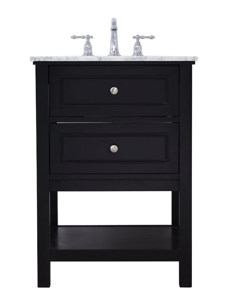 Elegant Furniture & Lighting - Metropolis 24 in. Single bathroom vanity set in Black - VF27024BK veiw 1