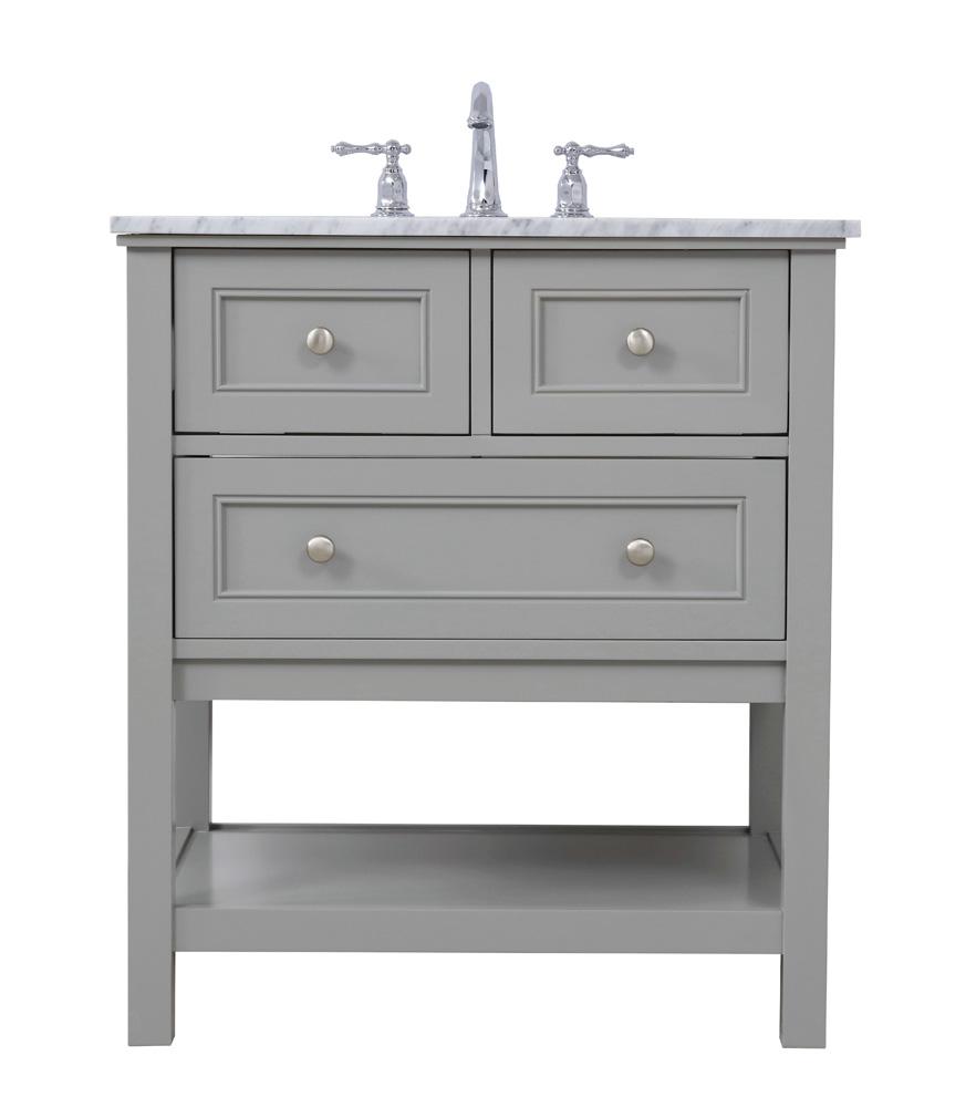 Elegant Furniture & Lighting - Metropolis 30 in. Single bathroom vanity set in Grey - VF27030GR veiw 1