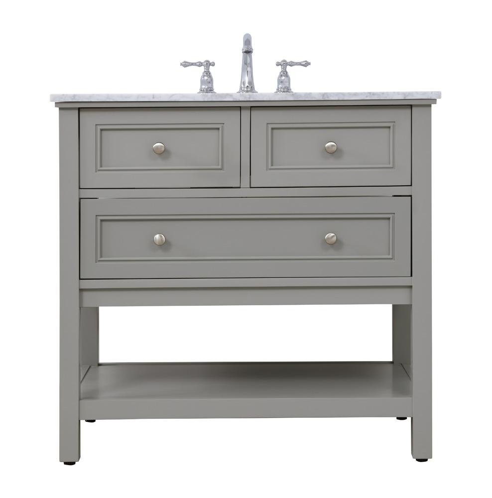 Elegant Furniture & Lighting - Metropolis 36 in. Single bathroom vanity set in Grey - VF27036GR veiw 1