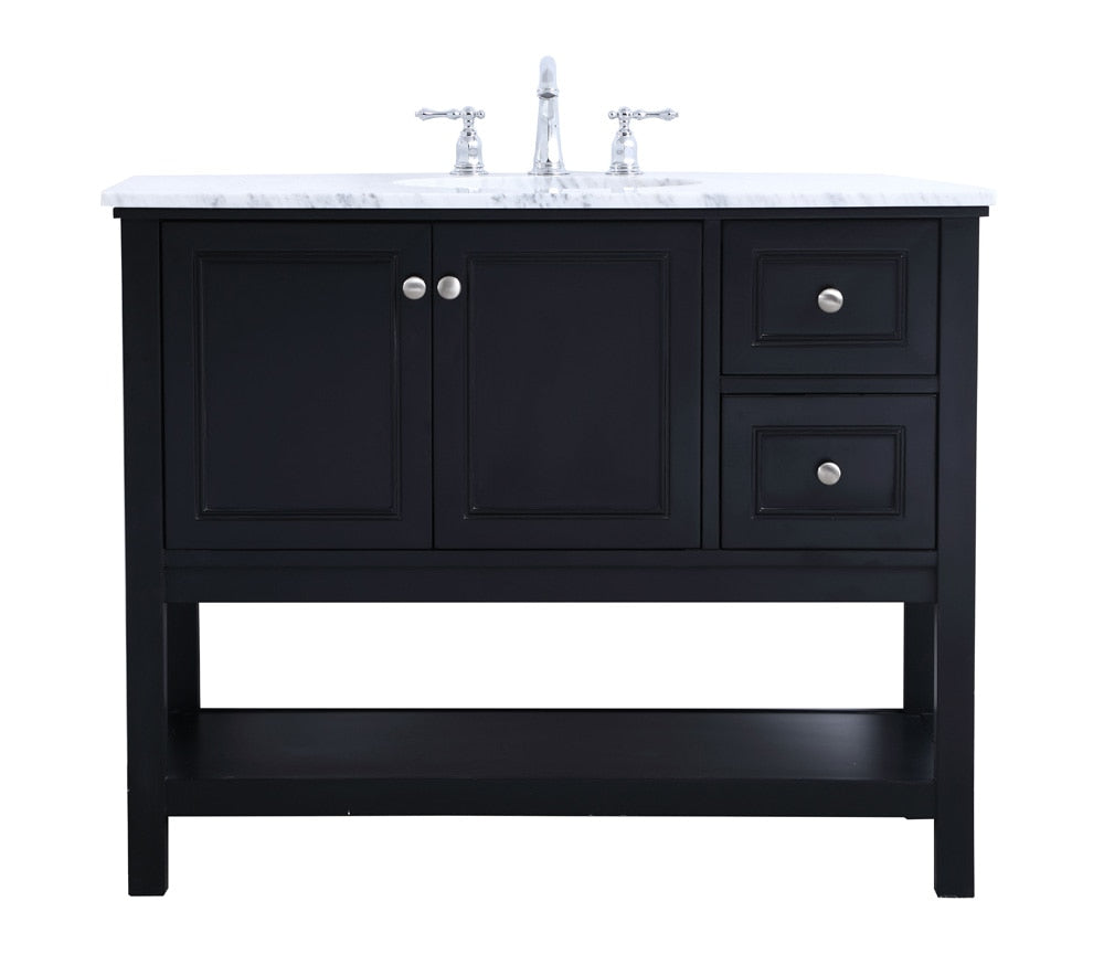 Elegant Furniture & Lighting - Metropolis 42 in. Single bathroom vanity set in Black - VF27042BK veiw 1