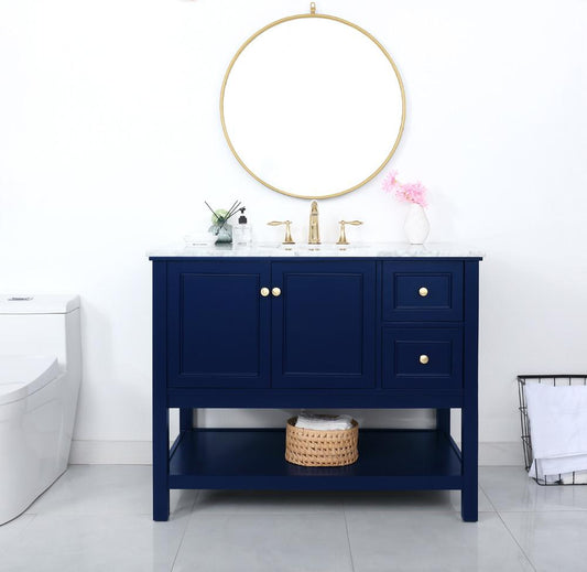 Elegant Furniture & Lighting - Metropolis 42 inch Single bathroom vanity in Blue - VF27042BL veiw 2