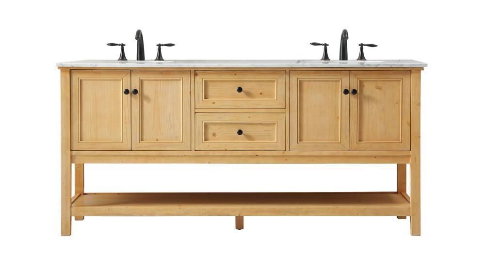 Elegant Furniture & Lighting - Metropolis 72 inch double bathroom vanity in natural wood - VF27072DNW veiw 1