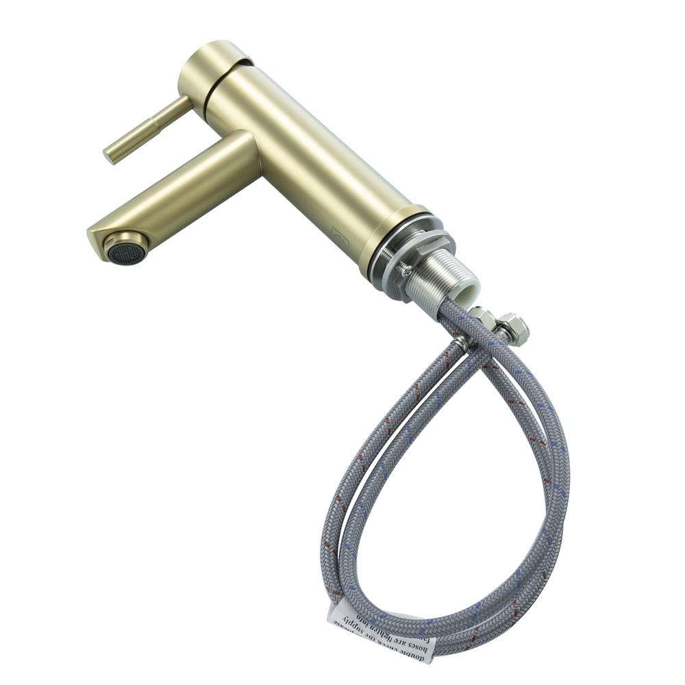 Elegant Furniture & Lighting - Mia Single Hole Single Handle Bathroom Faucet in Brushed Gold - FAV-1008BGD veiw 7