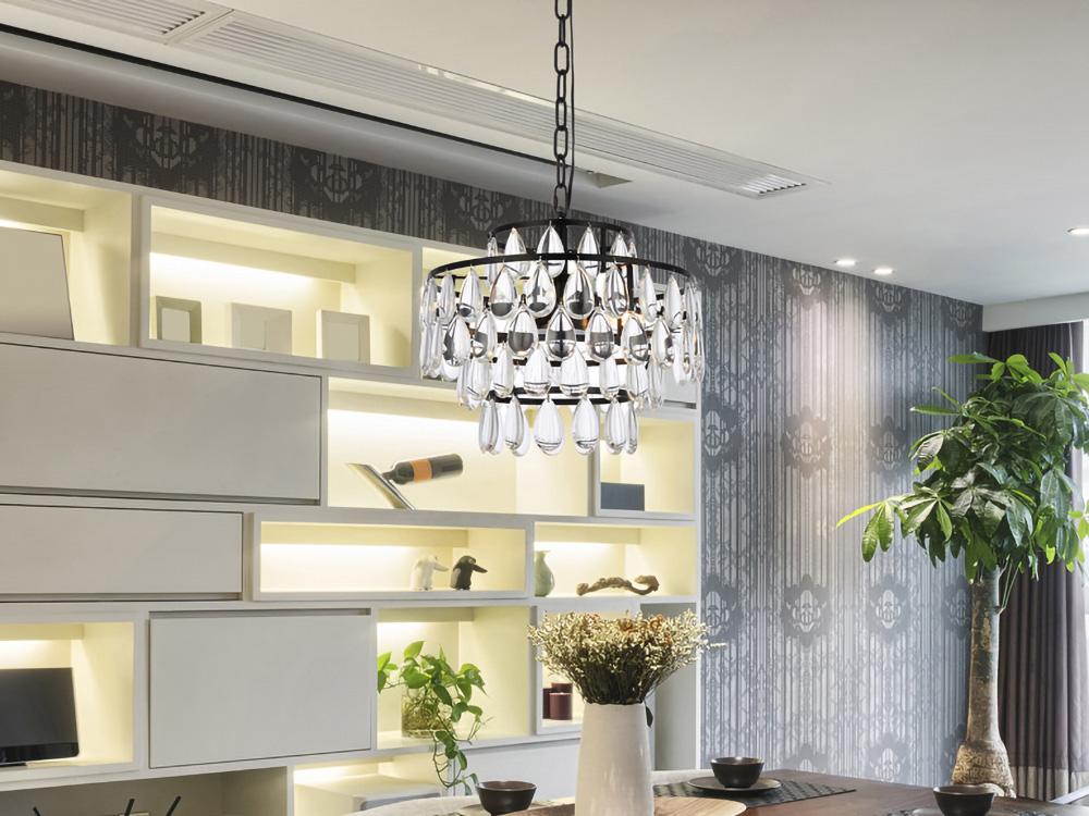 Elegant Furniture & Lighting - Mila 14 inch pendant in black - 1102D14BK veiw 1