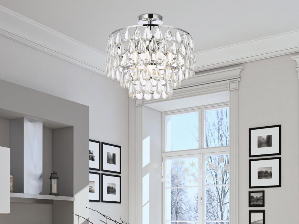 Elegant Furniture & Lighting - Mila 16 inch flush mount in chrome - 1103F16C veiw 1