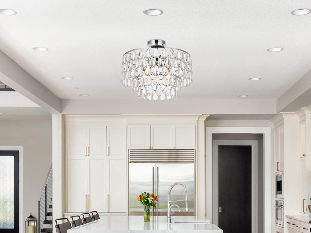Elegant Furniture & Lighting - Mila 18 inch flush mount in chrome - 1103F18C veiw 1
