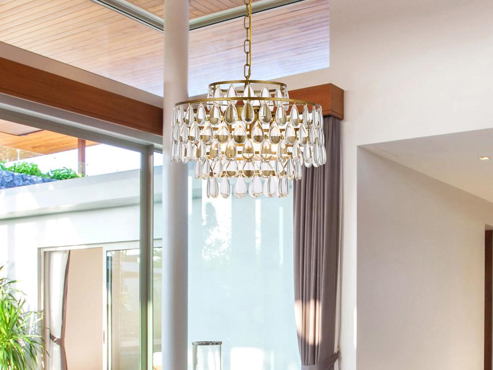 Elegant Furniture & Lighting - Mila 18 inch pendant in brass - 1102D18BR veiw 1