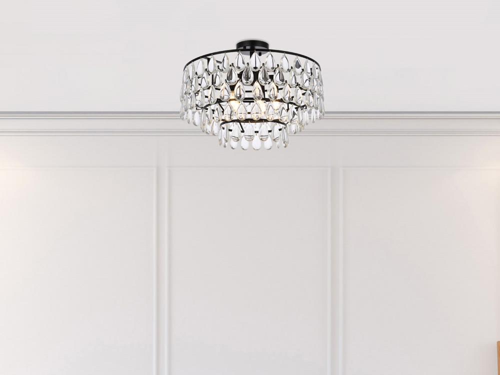 Elegant Furniture & Lighting - Mila 20 inch flush mount in black - 1103F20BK veiw 1