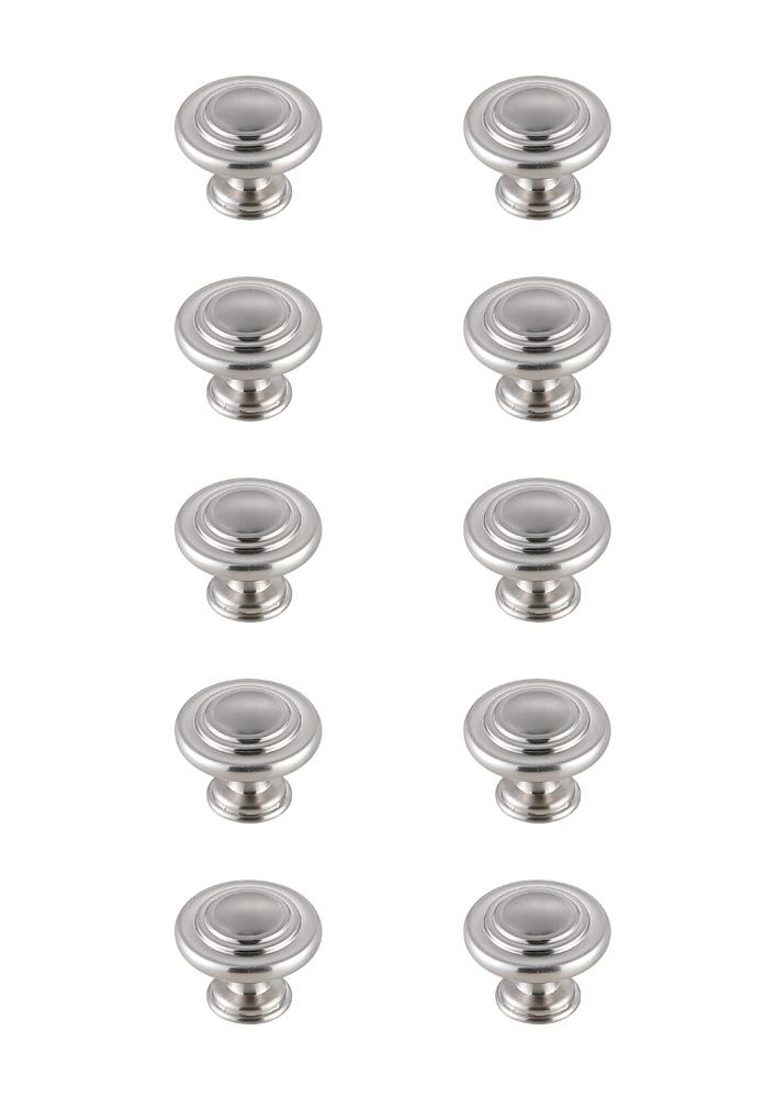 Elegant Furniture & Lighting - Minu 1.3in Diameter Brushed Nickel Mushroom Knob Multipack (Set of 10) - KB2006-NK-10PK veiw 1