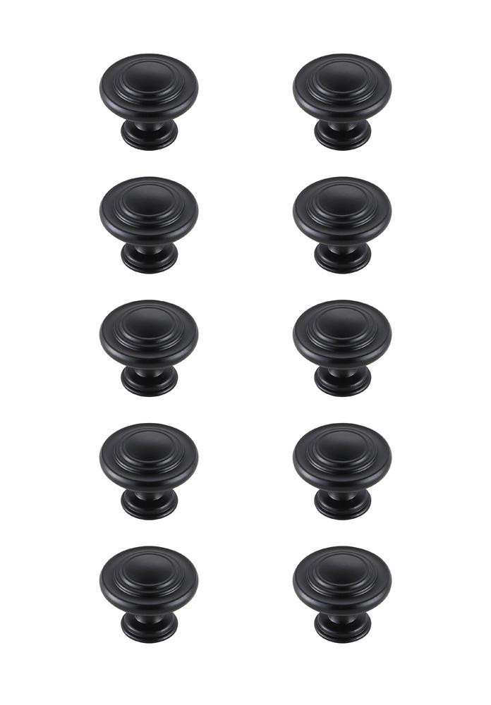 Elegant Furniture & Lighting - Minu 1.3in Diameter Matte Black Mushroom Knob Multipack (Set of 10) - KB2006-MB-10PK veiw 1