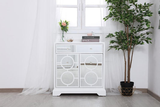 Elegant Furniture & Lighting - Modern 32 in. mirrored cabinet in white - MF81002WH veiw 2