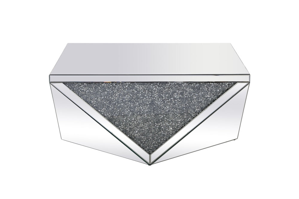 Elegant Furniture & Lighting - Modern 38 inch Square Crystal Coffee Table Silver Royal Cut Crystal - MF92005 veiw 5