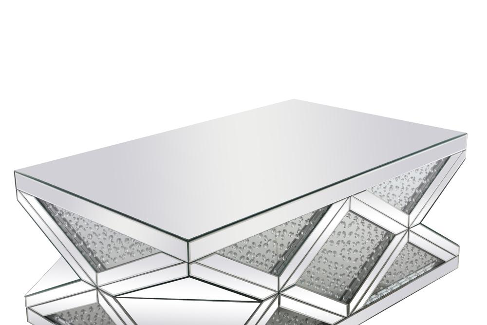 Elegant Furniture & Lighting - Modern 47.5 inch Rectangle Crystal Coffee Table Clear Royal Cut Crystal - MF92010 veiw 6