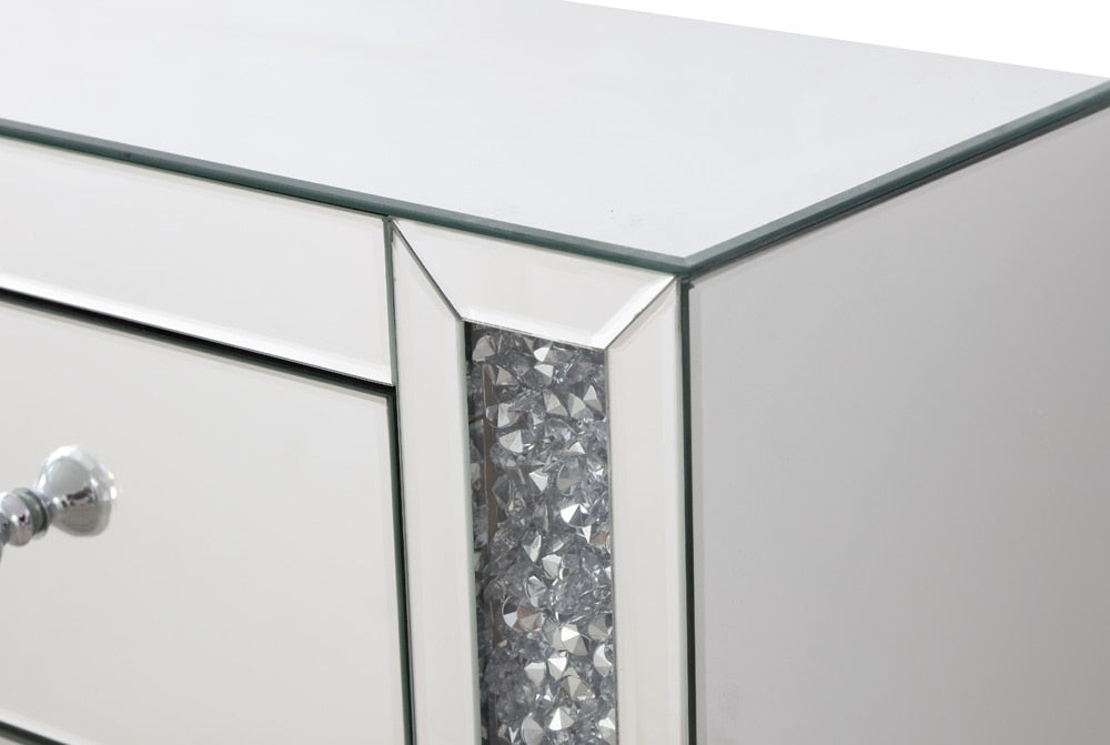 Elegant Furniture & Lighting - Modern 60 in silver crystal mirrored credenza - MF92058 veiw 12