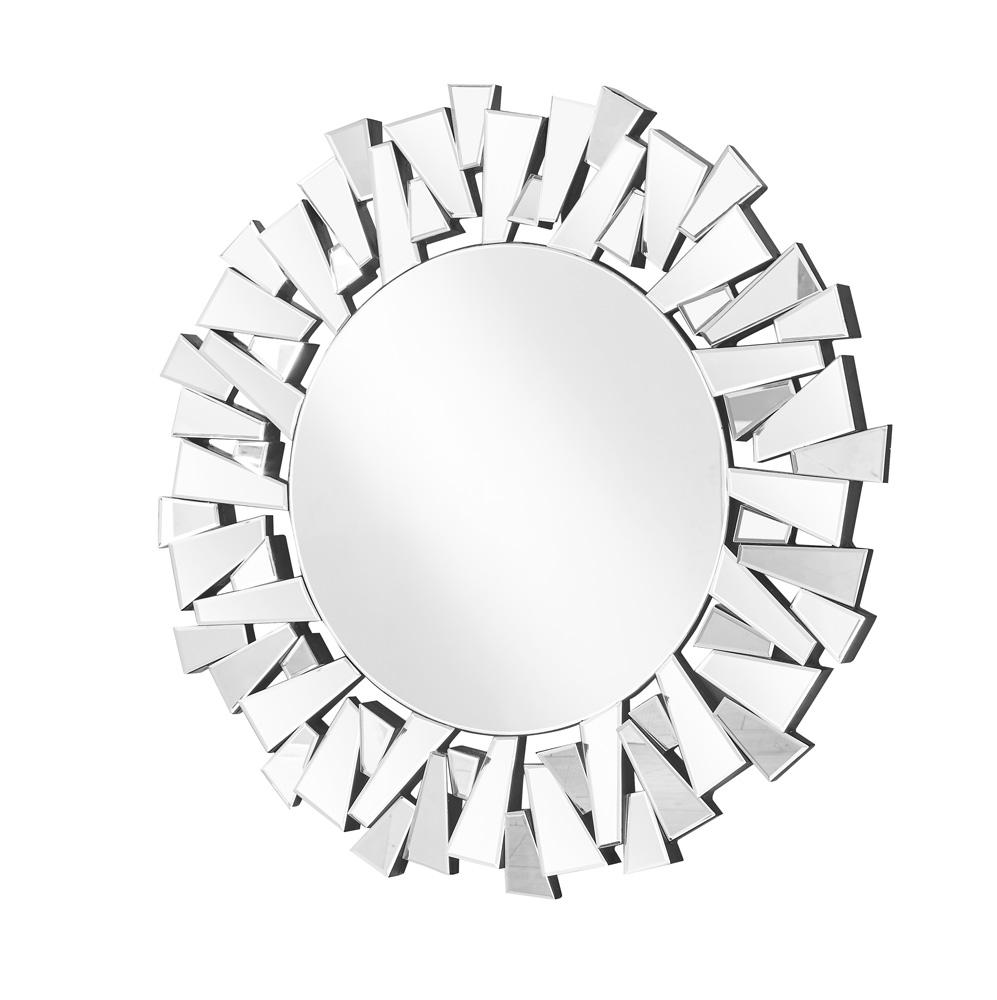 Elegant Furniture & Lighting - Modern Sparkle 31.5 in. Contemporary Round Mirror in Clear - MR9133 veiw 1
