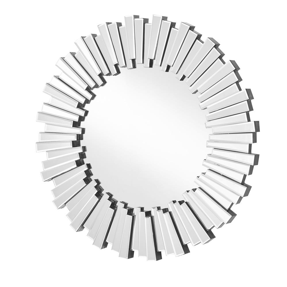 Elegant Furniture & Lighting - Modern Sparkle 31.5 in. Contemporary Round Mirror in Clear - MR9139 veiw 1