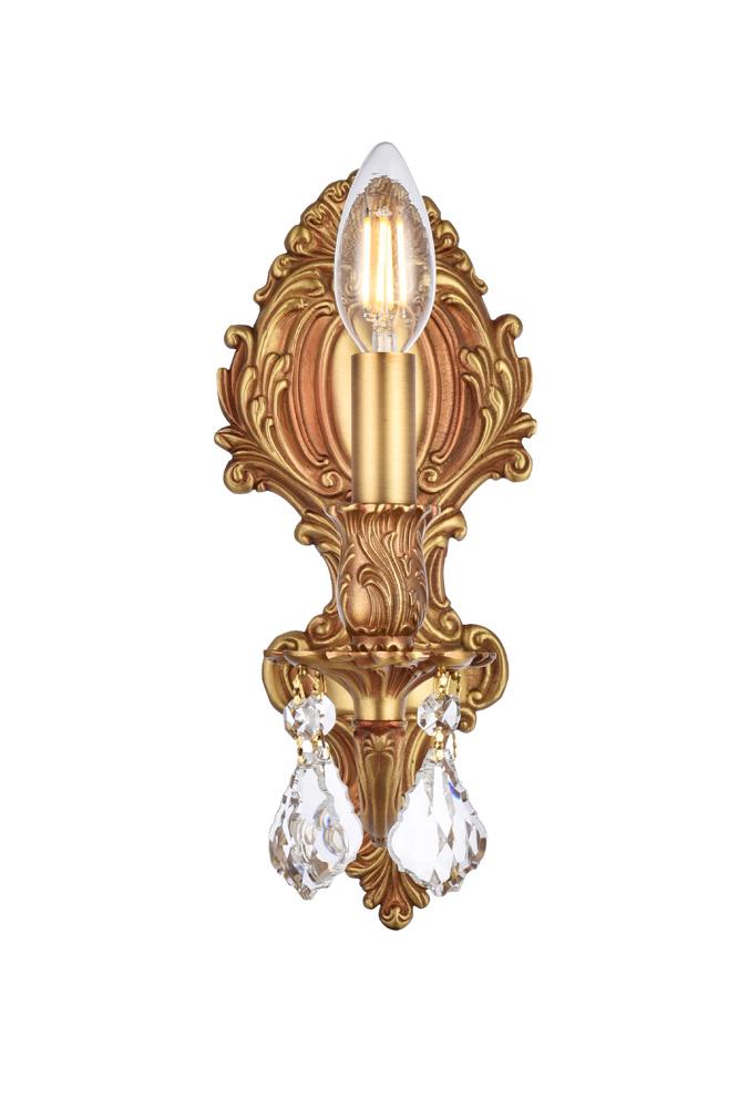 Elegant Furniture & Lighting - Monarch 1 light French Gold Wall Sconce Clear Royal Cut Crystal - 9601W5FG/RC veiw 1