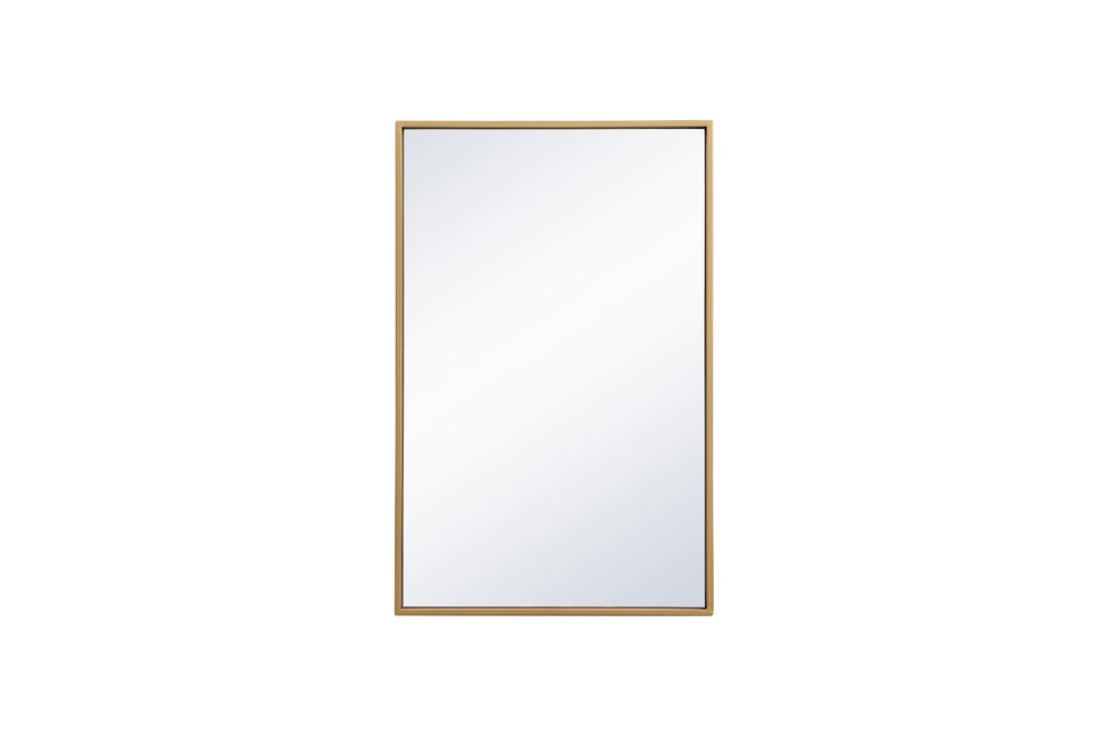 Elegant Furniture & Lighting - Monet Metal frame rectangle mirror 18x28 inch in brass - MR41828BR veiw 1