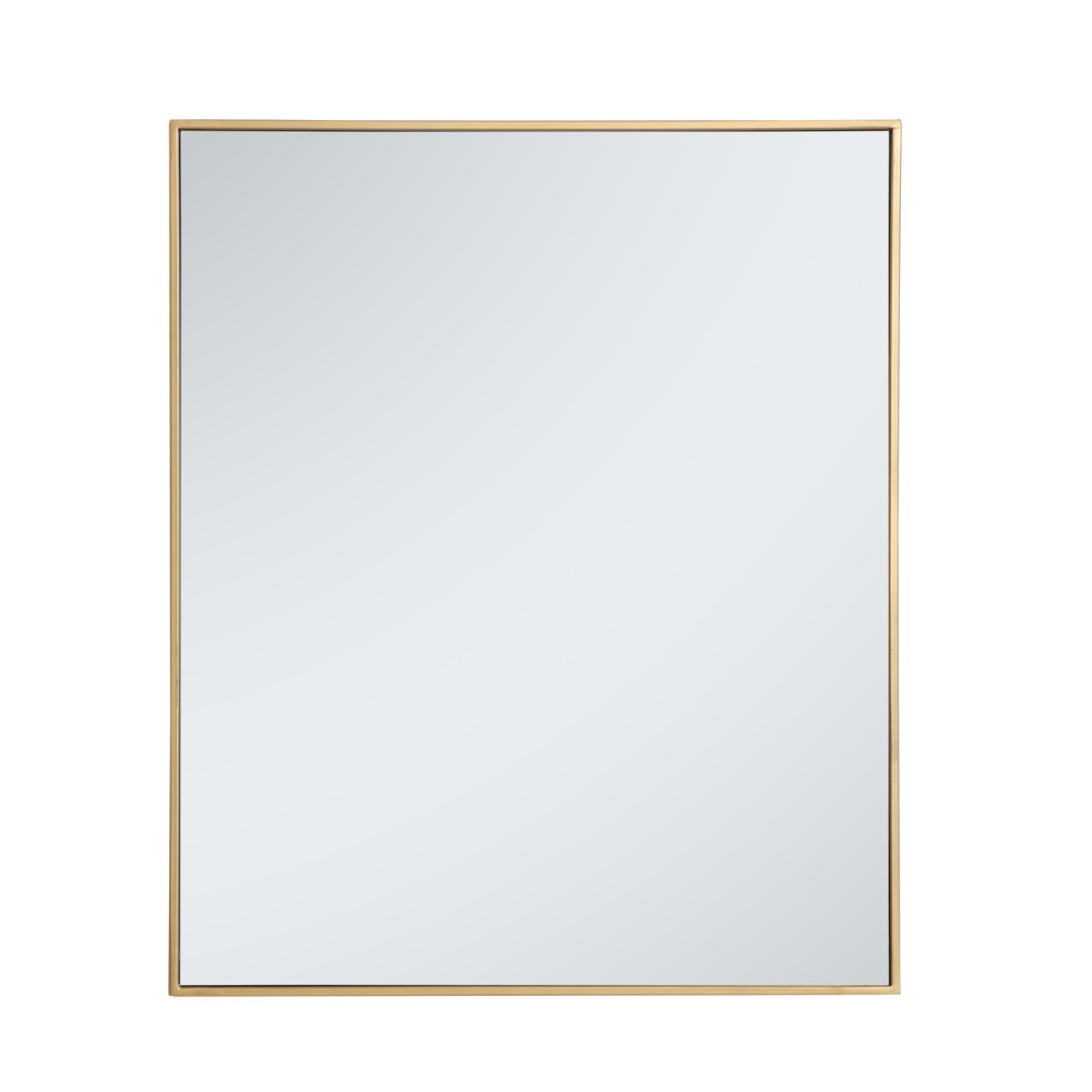 Elegant Furniture & Lighting - Monet Metal frame rectangle mirror 30 inch in Brass - MR43036BR veiw 1