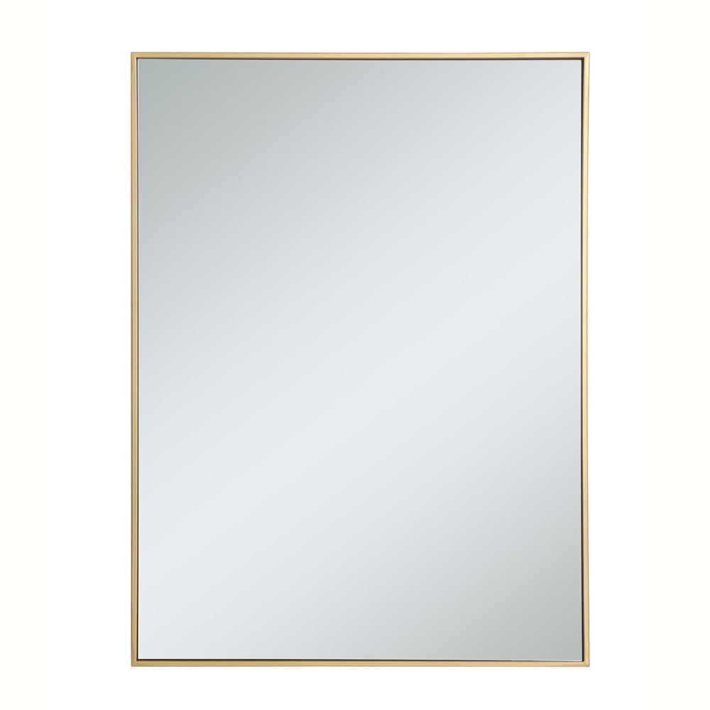 Elegant Furniture & Lighting - Monet Metal frame rectangle mirror 30 inch in Brass - MR43040BR veiw 1