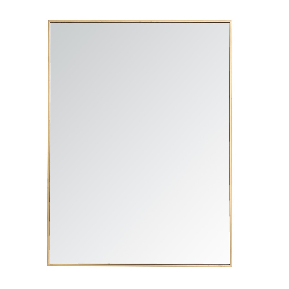 Elegant Furniture & Lighting - Monet Metal frame rectangle mirror 36 inch in Brass - MR43648BR veiw 1