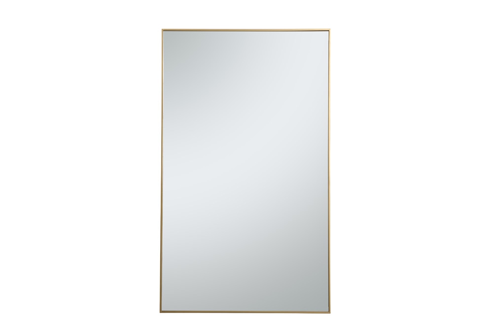 Elegant Furniture & Lighting - Monet Metal frame rectangle mirror 36 inch in Brass - MR43672BR veiw 1