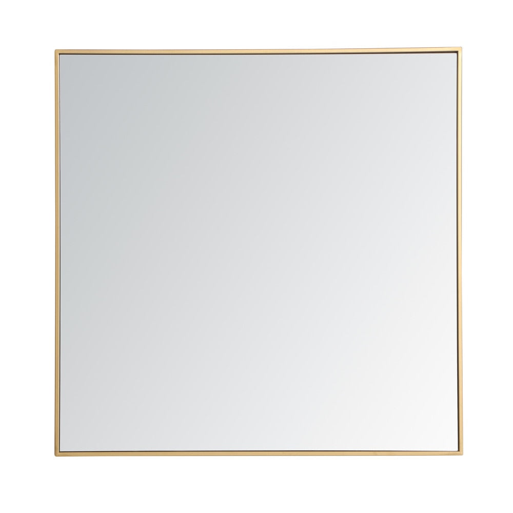 Elegant Furniture & Lighting - Monet Metal frame square mirror 36 inch in Brass - MR43636BR veiw 1