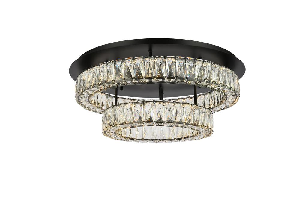 Elegant Furniture & Lighting - Monroe 26 inch LED double flush mount in black - 3503F26L2BK veiw 1