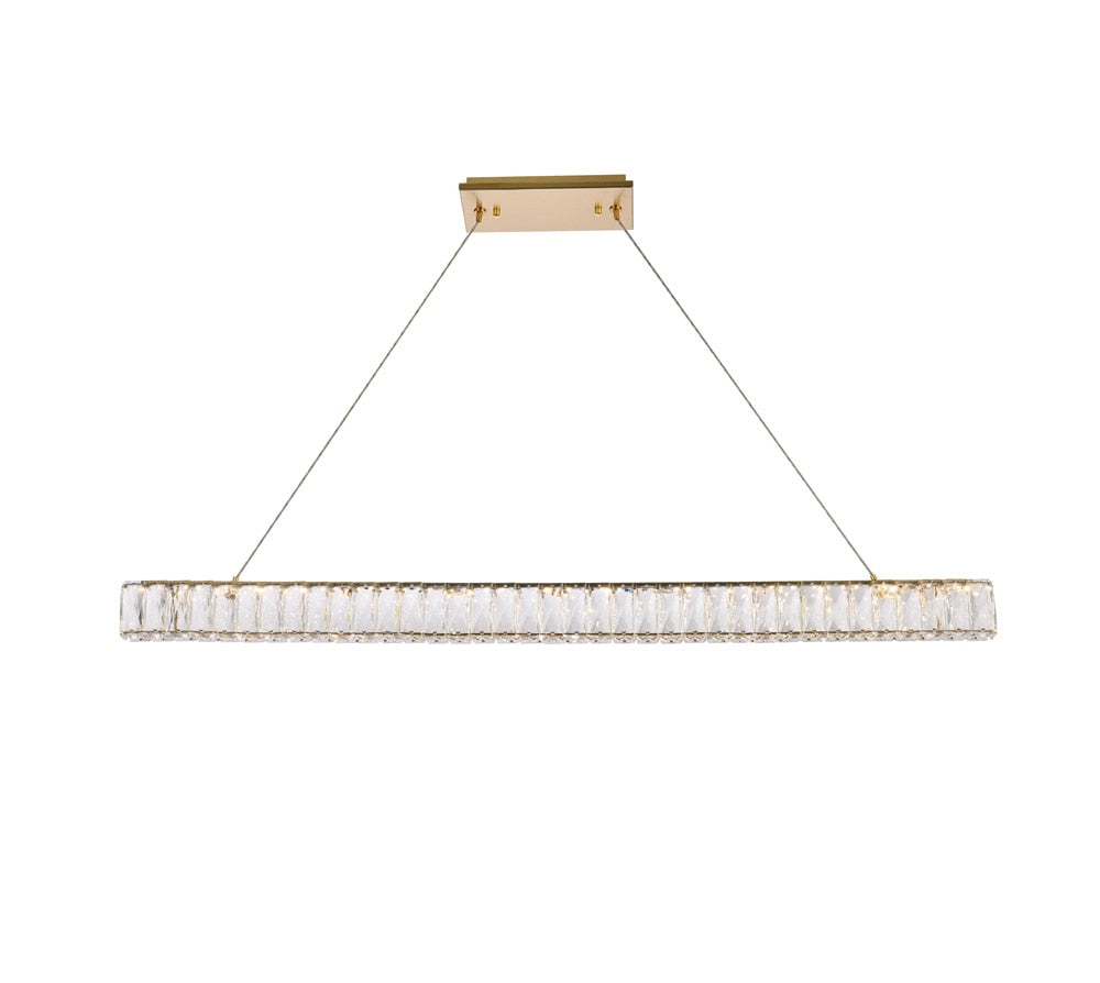 Elegant Furniture & Lighting - Monroe 47 inch LED linear pendant in gold - 3502D47G veiw 1