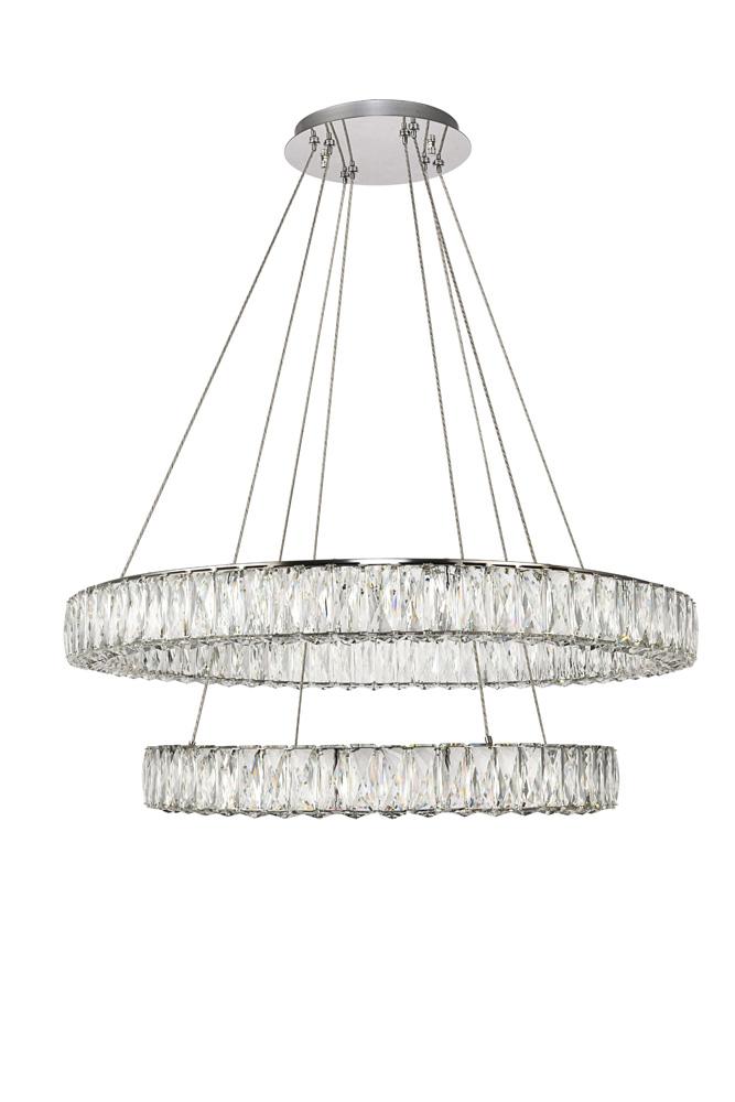 Elegant Furniture & Lighting - Monroe Integrated LED chip light Chrome Chandelier Clear Royal Cut Crystal - 3503G32C veiw 1