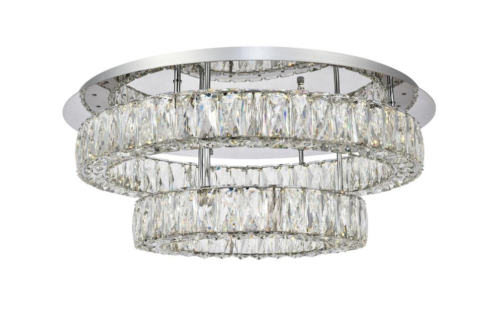 Elegant Furniture & Lighting - Monroe LED light Chrome Flush Mount Clear Royal Cut Crystal - 3503F26L2C veiw 1
