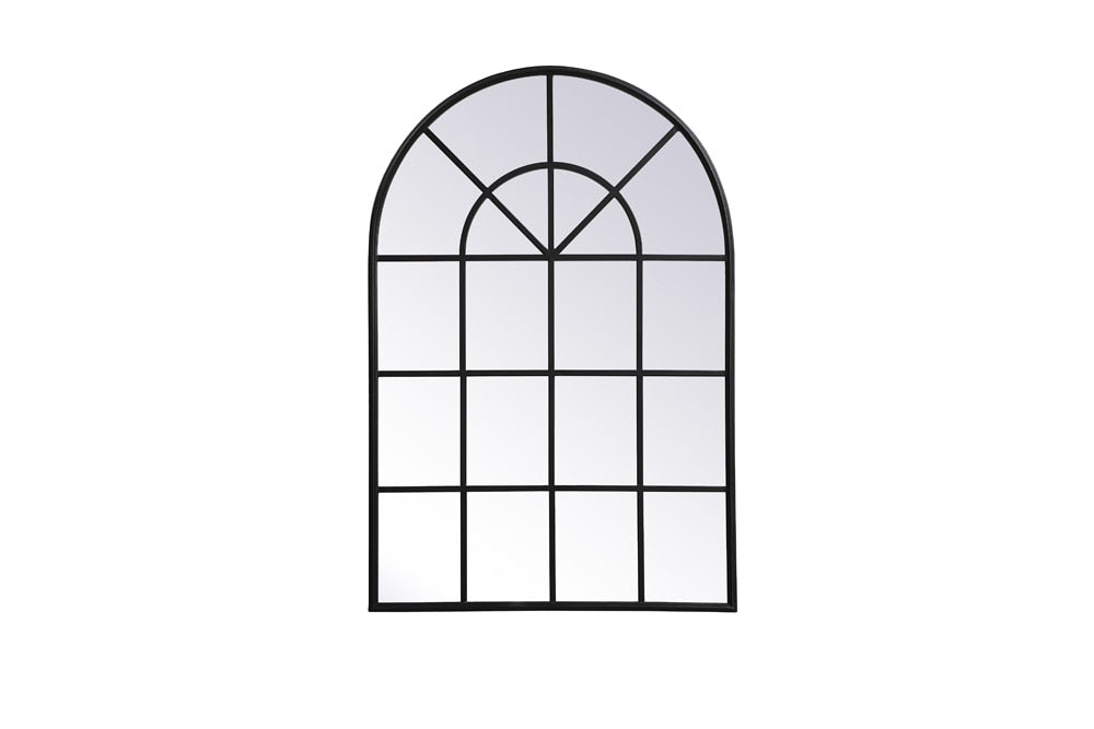 Elegant Furniture & Lighting - Motif Metal windowpane mirror 32 inch x 47 inch in Black - MR613248BK veiw 1