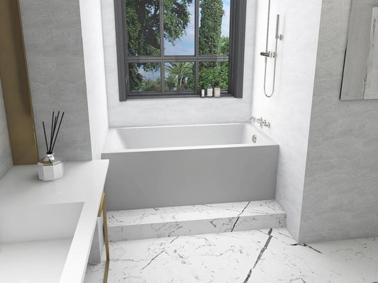 Elegant Furniture & Lighting - Niklaus Alcove soaking bathtub 32x60 inch right drain in glossy white - BT202-R3260GW view 2