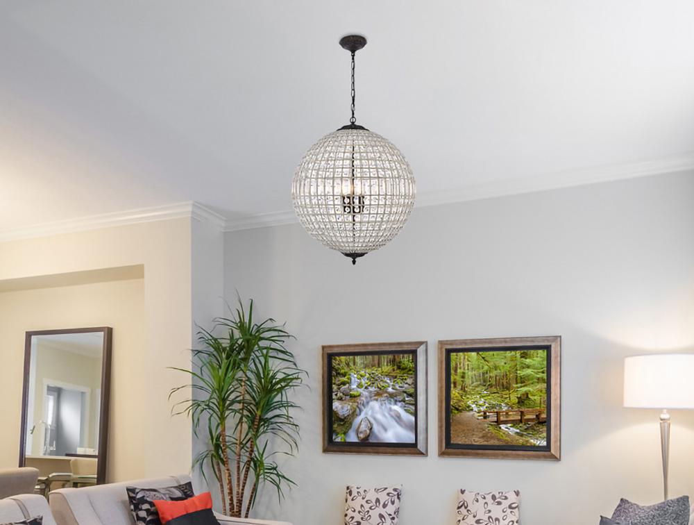 Elegant Furniture & Lighting - Olivia 5 light Dark Bronze Chandelier Clear Royal Cut Crystal - 1205D24DB/RC veiw 1