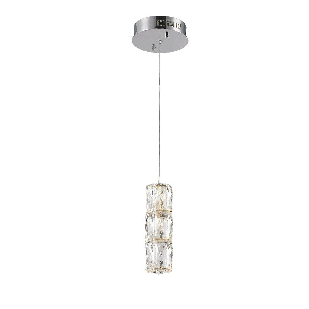 Elegant Furniture & Lighting - Polaris LED light Chrome Pendant Clear Elegant Cut Crystal - 3500D1C veiw 1