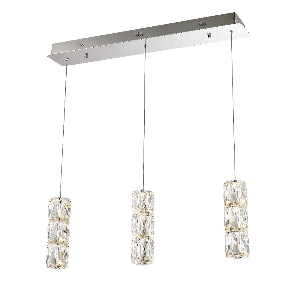 Elegant Furniture & Lighting - Polaris LED light Chrome Pendant Clear Elegant Cut Crystal - 3500D3C veiw 1