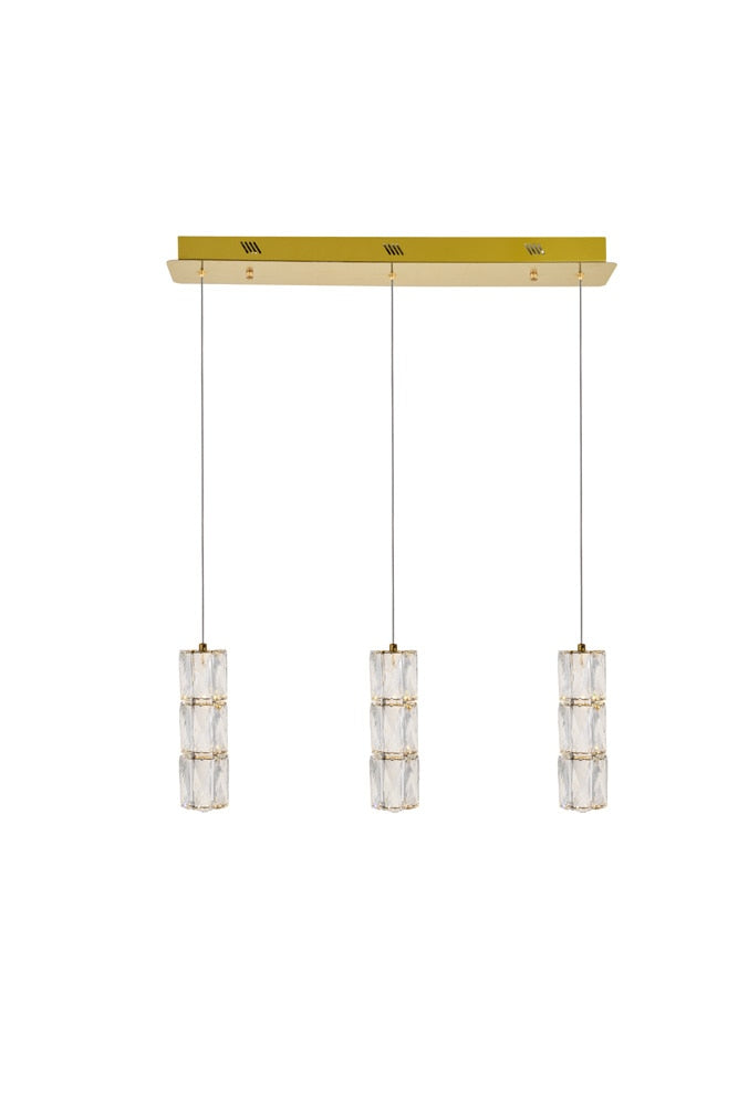 Elegant Furniture & Lighting - Polaris LED light gold Pendant Clear Royal Cut Crystal - 3500D3G veiw 1