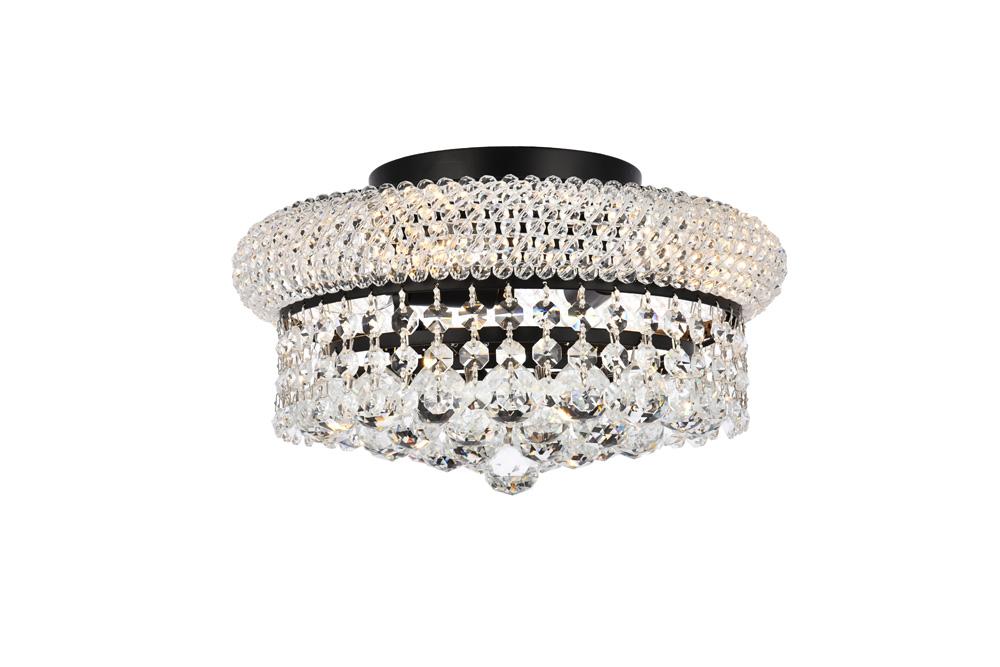 Elegant Furniture & Lighting - Primo 12 inch black flush mount - V1800F12BK/RC veiw 1