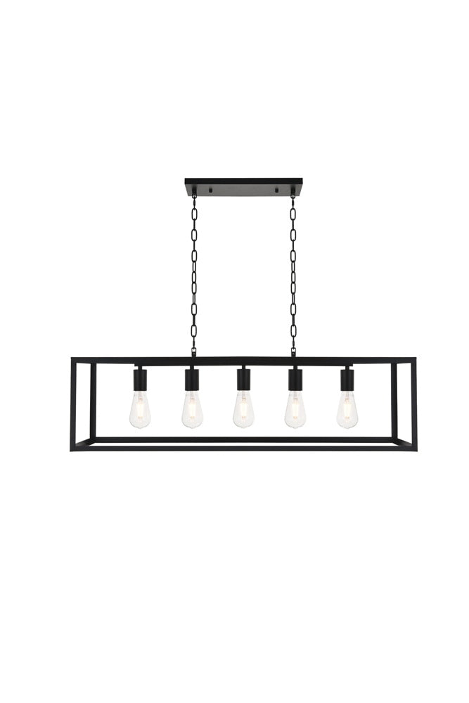 Elegant Furniture & Lighting - Resolute 5 light black Pendant - LD4063D38BK veiw 1