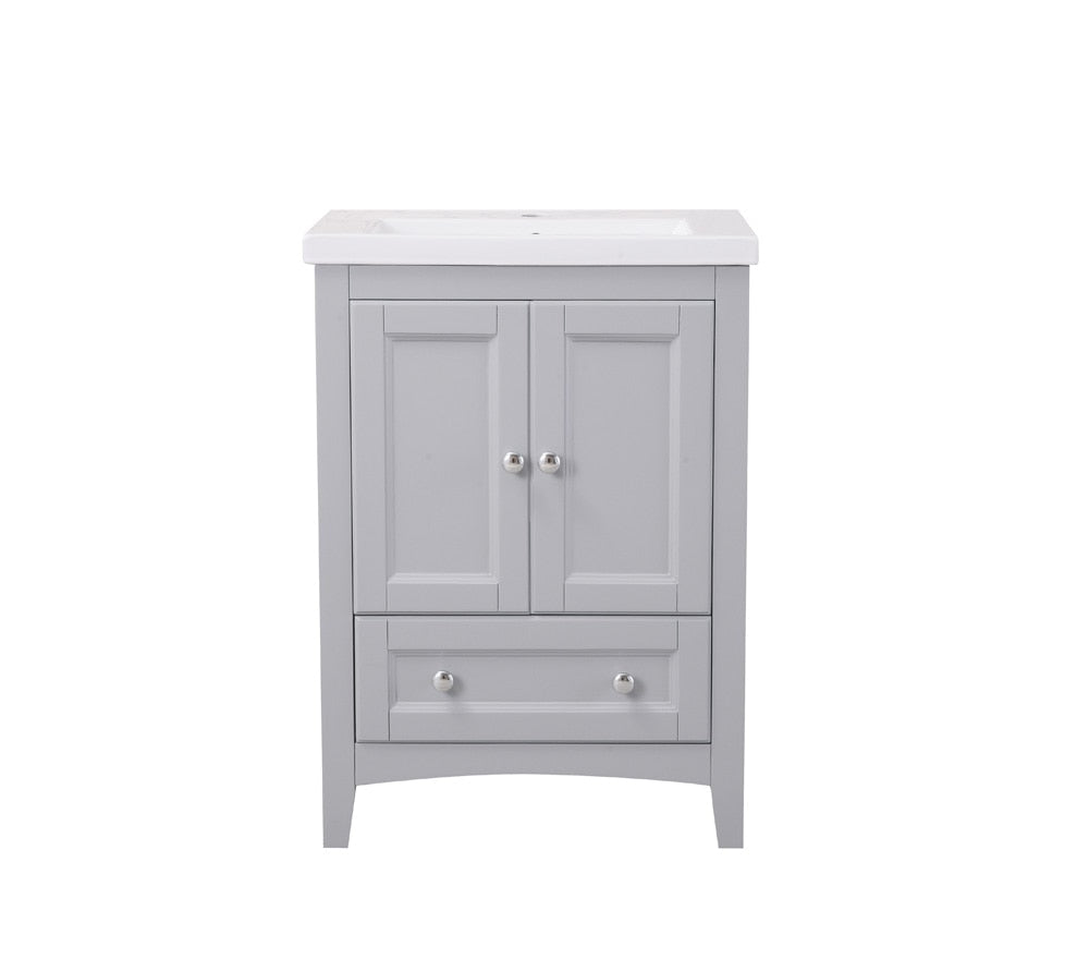 Elegant Furniture & Lighting - Saturn 24 In. Single Bathroom Vanity Set In Medium Grey - VF-2002 veiw 1