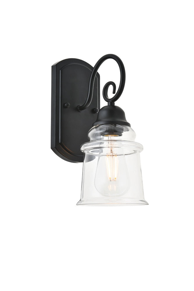 Elegant Furniture & Lighting - Spire 1 light Black Wall Sconce - LD4007W5BK veiw 1
