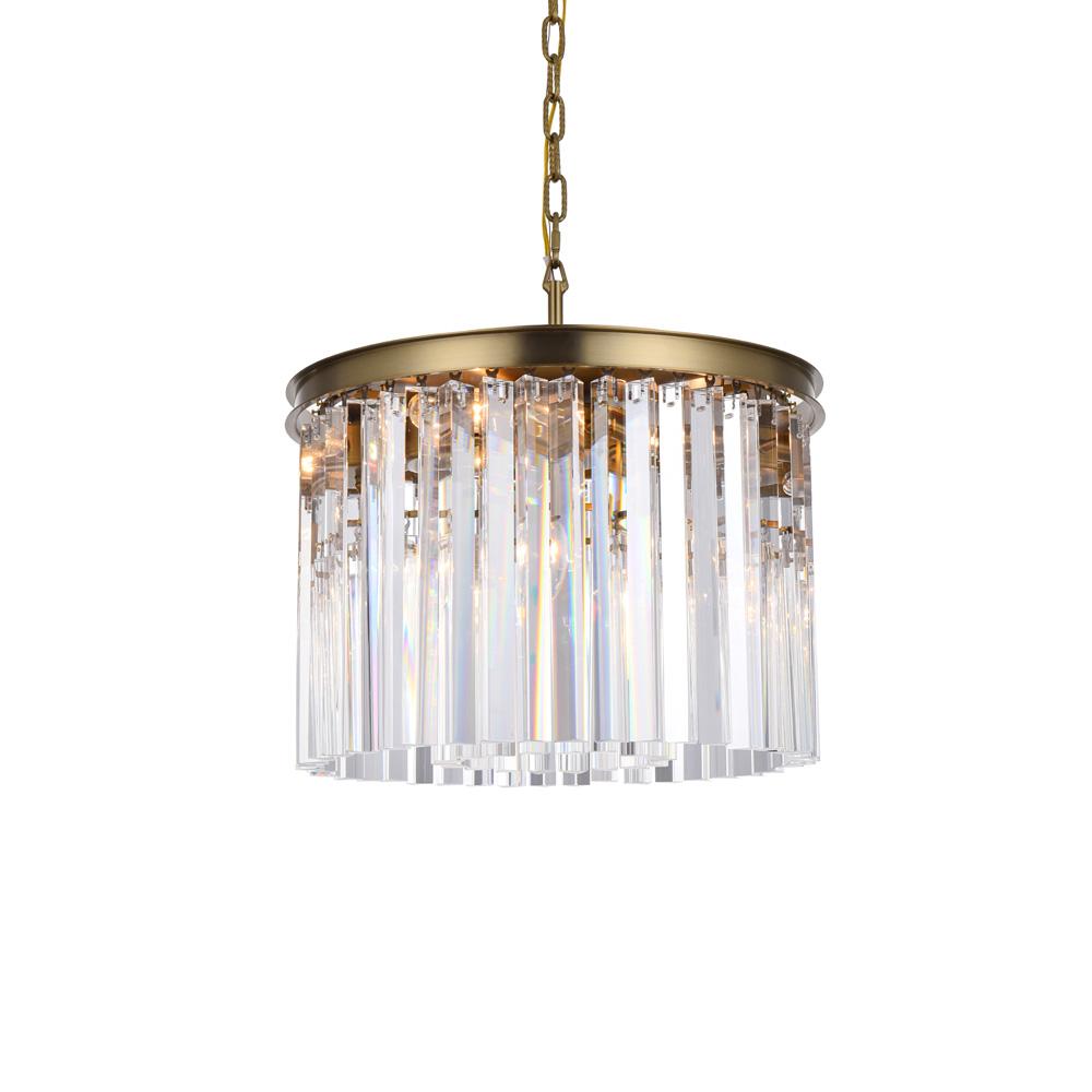 Elegant Furniture & Lighting - Sydney 20 inch round crystal chandelier in satin gold - 1208D20SG/RC veiw 1