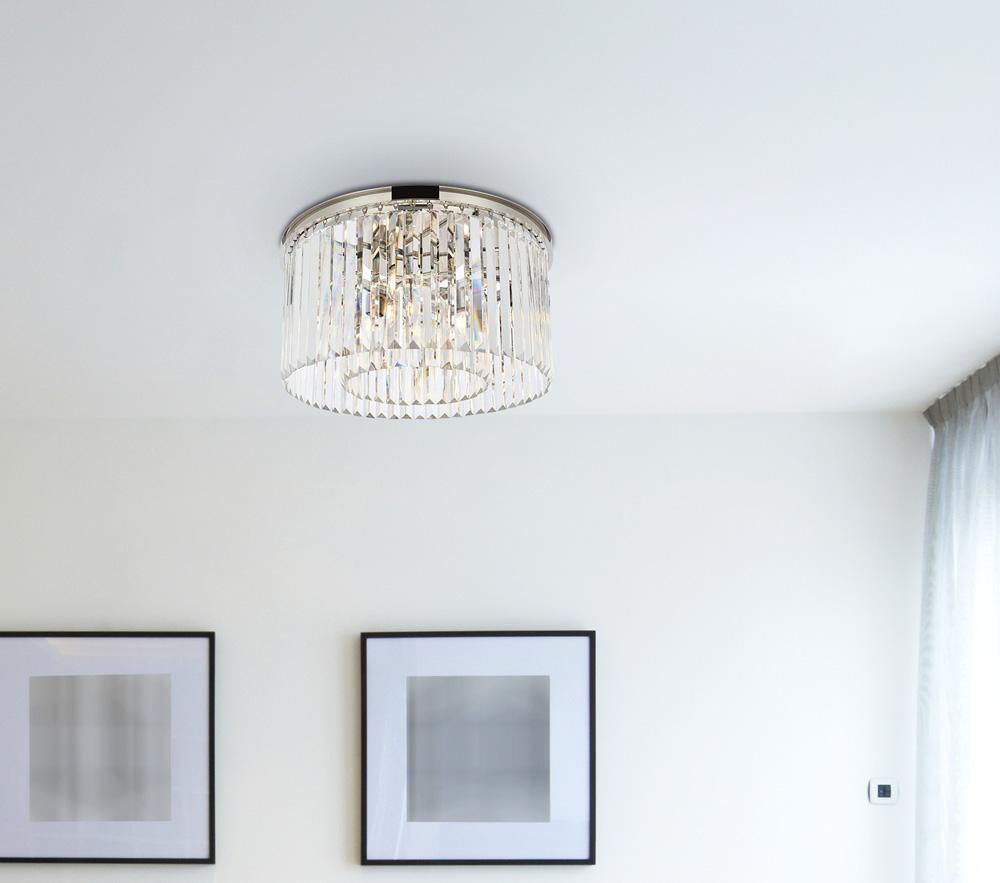 Elegant Furniture & Lighting - Sydney 8 light polished nickel Flush Mount Clear Royal Cut Crystal - 1238F26PN/RC veiw 1